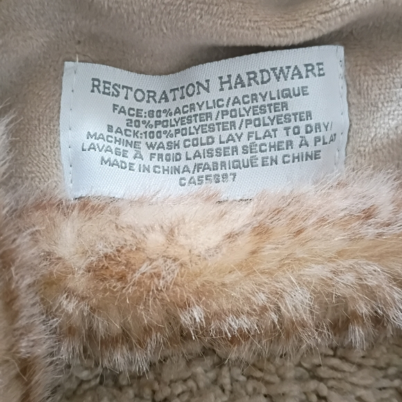Restoration Hardware Faux Fur Scarf in Beige and Brown - Picture 2 of 2